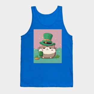 Cute St. Paddy's Day Pusheen Tank Top